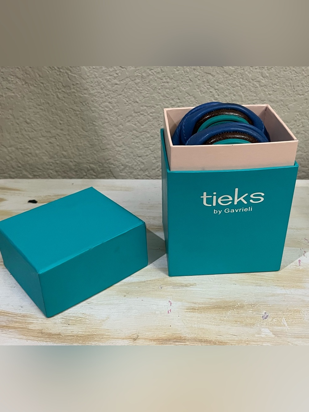 Tieks Teal Gift Box with Cobalt  Blue Foldable Ballet Flats